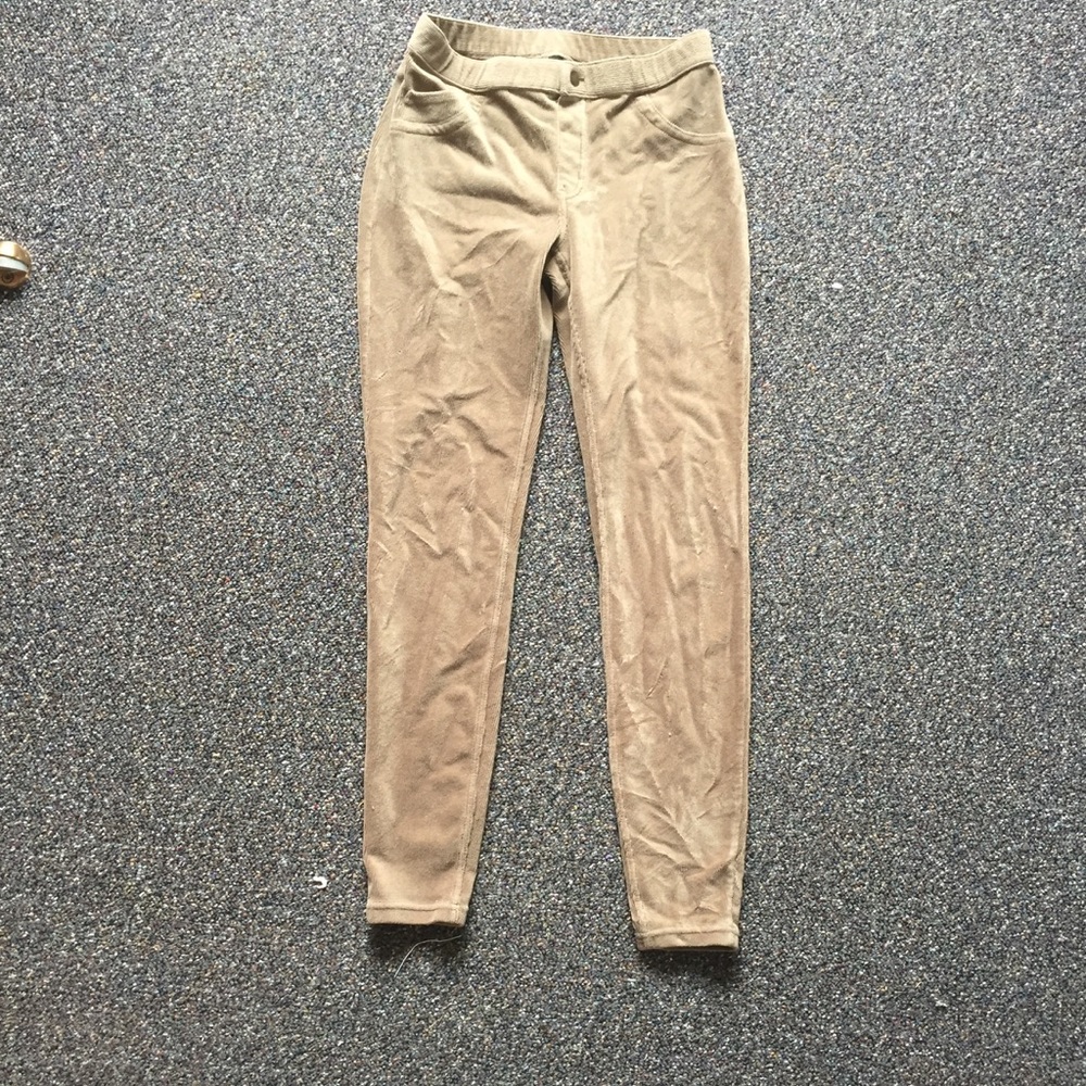 Green corduroy leggings